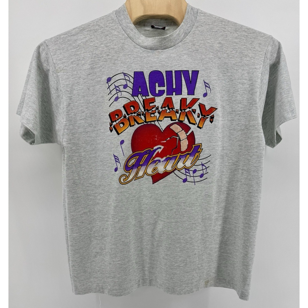 Vintage 90s Screen Stars Achy Breaky Heart T-Shirt Size XL USA Single Stitch